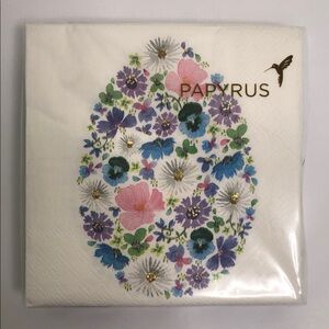 Papyrus nwt Floral White Pink 5 x 5 cocktail napkins 2 packs of 40 spring Easter
